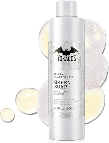 YOKACOS Natürliche & Sanft Tattoo Reiniger Tattoo Nachsorge Seife 200ML | Natürliches Sonnenblumenkernöl, Beruhigendes Pflegeöl,Pflegend,Nicht Reizend,After Shave Beruhigt Rötungen Juckreiz