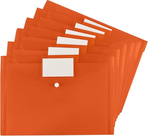A4 Kunststoff Aktenordner Transparente Dokumentenmappen 30,5 x 24 cm Blattschutz für 11 Ringbücher, Bürobedarf, Transparente Dokumententasche, Papierhalter (30 Stück Orange)