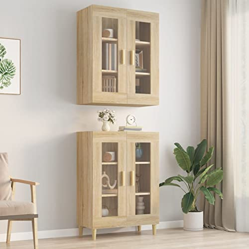 Chaduof Hängeschrank, Wandschrank Wohnzimmer, Aufsatzschrank, Sonoma-Eiche 69,5x34x90 cm - 812279
