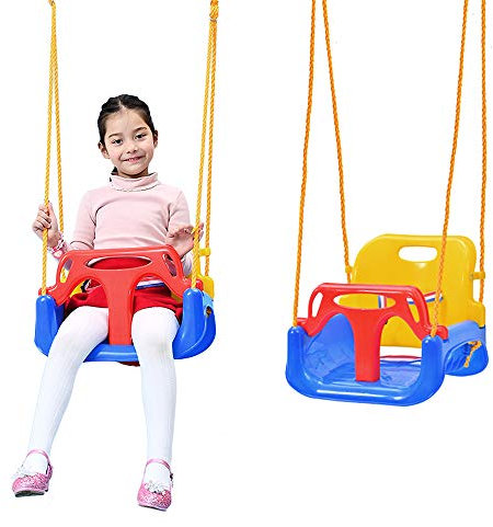 MUL-BOUTIQUE Babyschaukel, ausziehbarer Babysitz aus Kunststoff, Schaukel 3-in-1, Gartenschaukel für Kinder, verschleißfest