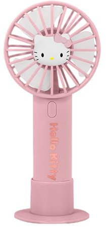 OTL Technologies HK1283 Hello Kitty Handheld Mini Fan, Rechargeable Battery, 2 Adjustable Speeds, Pink