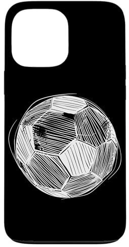Coque pour iPhone 13 Pro Max Ballon de football Dessin au trait Football Pitch