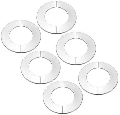 PATIKIL Rohrabdeckung Wand Split Flansch 83mm, 6 Stück Rohrmanschette Abdeckrosette Edelstahl Runde Selbstklebende Wasserhahn für Wandabdeckung Küchen Badezimmerarmaturen, Silber