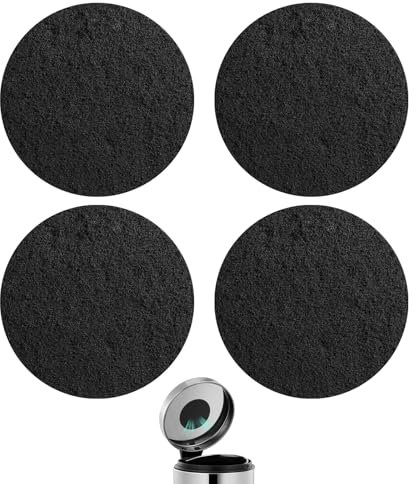 Compost Bin Filters for Kitchen Round Activated Carbon Filters Food Waste Caddy Odour Filter for Food Waste Bins 4 Pack