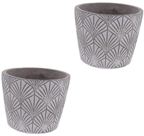 Yardwe 2St Blumentopf Succulent Plants sukkulenten pflanzenpflege blumenbank saatstreuer blumenkübel stieltopf Kleiner Zementkübel dekorativer Pflanzer Pflanzgefäße Zement Pflanzer Halter