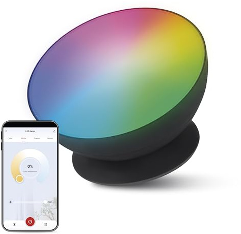 EMOS - Smarte LED Ambientbeleuchtung mit App - Helligkeit max. 330 lm, RGB und CCT Farbwechsel - smarte indirekte Beleuchtung kompatibel mit App und Sprachassistenten - inkl. Netzkabel 1,5m - schwarz