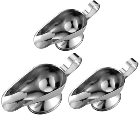 Veemoon 3pcs Stainless Steel Sauce Gravy Boat Food Container for Soy Sauce Dish Easy Pour Design for Kitchen Dining Table Use