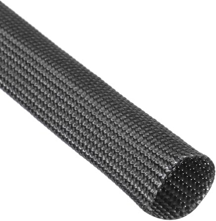 sourcing map Insulation Braid Sleeving, 3.3Ft-16mm High Temp Fiberglass Sleeve Black