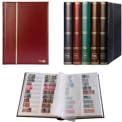 Prophila stockbook stamp album (new) 64 white divided sides, padded red cover