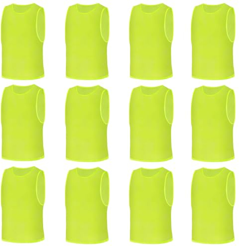 AUYAO Fussballtraining Leibchen Fubball Kinder 12PC Mesh Trimmage (M~Xl) | Trainingsleibchen Fußball Trainingsweste Unisex Sport Markierungshemd Westen Fussball Volleyball Basketball Teamtraining