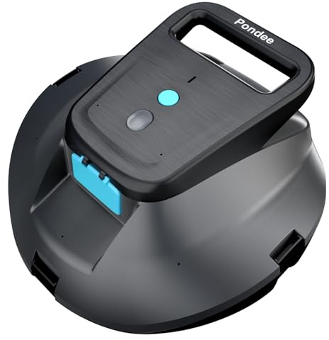 Pondee X1 Robot Piscine sans Fil, Aspirateur Piscine Hors Sol avec 120 Min Autonomie, Stationnement Automatique, Recharge Rapide 2,5h, pour Piscines à Fond Plat jusqu'à 80 m²