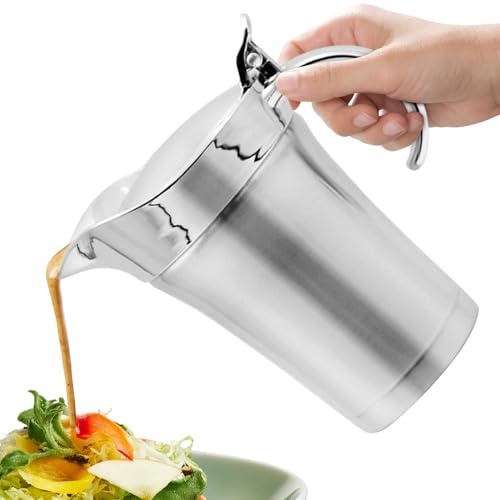 Salsiera Con Coperchio | Brocca Di Servire 750ml Per Crema | Brocca Con Doppio Isolamento Per Salsa | Per Cene Di Famiglia Ringraziamento Halloween Tavolo Rustico Appartamento Bistecca Buffet Casa