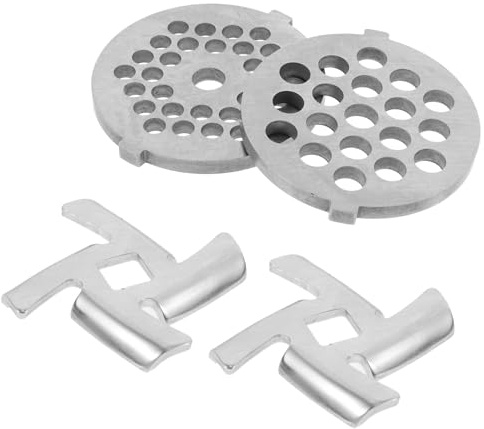 Kichvoe Disques de Viande en Acier Inoxydable 5 Lot de 4 Plaques pour Hachoir à Viande Électrique Pratique Cuisine Maison Plaque Inox pour Pâté Rapide