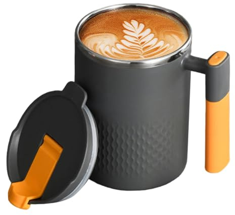 Genérico Taza de café de acero inoxidable,Taza de café térmica | aislante de té de 450 ml | de té de acero inoxidable para leche, agua helada, hogar, escuela