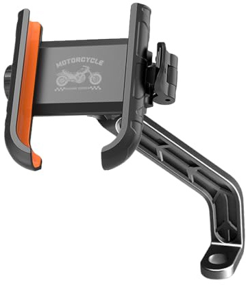 Soporte de teléfono móvil para motocicleta, soporte para teléfono móvil antivibración, 7 x 4 pulgadas, mango de bloqueo para teléfono móvil, abrazadera de aluminio móvil giratoria, soporte para