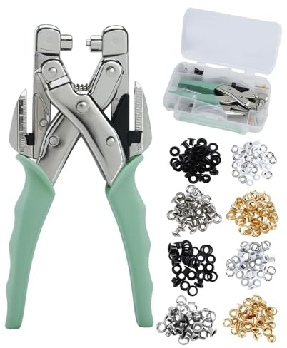 Pince perforatrice ergonomique légère et portable de 1/8 3/16 pouce, parfaite pour les travaux manuels, la couture et la reliure de livres, ensemble d'œillets à prise en main confortable