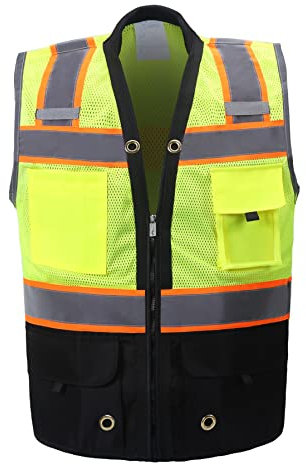 Shine Bright Safety Vest - High Visibility with Reflective Straps and Pockets – Premium, Soft, Durable, and Breathable – ANSI CLASS 2 (Size 2XL, Black)