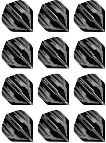 RED DRAGON Hardcore Radical Extra Dicke Standard Dart Flights - 4 Sätze pro Packung (12 Flights insgesamt)