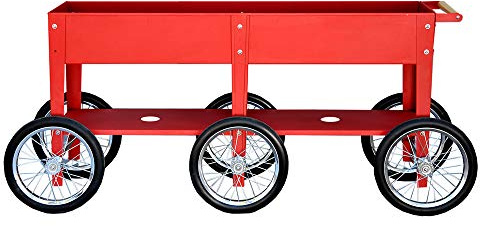 Herstera Garden Metall Hochbeet Wheels Rot 186x50x80 cm Pflanzbeet