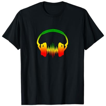 Reggae Kopfhörer Puls Frequenz Herzschlag Jamaika T-shirt T-Shirt