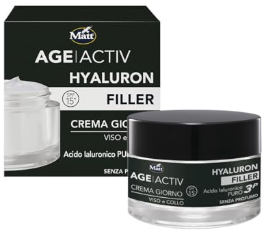 Matt Age Activ Crème visage régénérante anti-âge jour – Acide hyaluronique pur 3P – Revitalisant et lissant, hydratation profonde – 50 ml