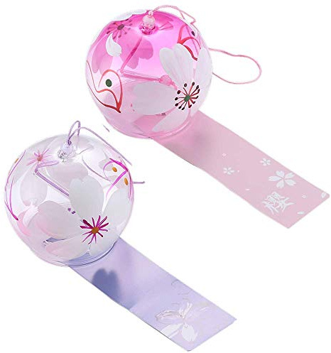 Falytemow Japanische Wind Chimes Wind Glocken Handgemachte Glas Japanische Stil Anhänger für Geburtstagsgeschenk Outdoor oder Indoor Home Decors