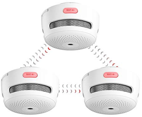 X-Sense Wireless networkable smoke detector, mini fire detector with replaceable battery, EN 14604 corresponds to fire detector, smoke detector with transmission range of over 250 m, XS01-WR, set of 3