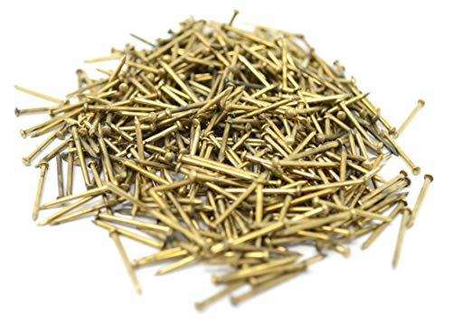 Design61 Chiodi a testa tonda 1,0 x 15 mm ferro ottone 50 g circa 480 pezzi