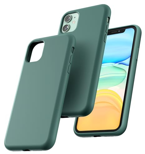 TOCOL für iPhone 11 Hülle Silikon, Stoßfest Anti-Rutsch Anti-Fingerabdruck Kratzfest Handyhülle für iPhone 11 Case, Mitternachtsgrün