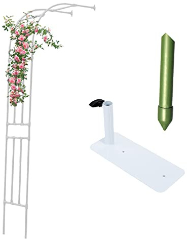 Arceau de Jardin Solide Et Durable Arche à Rosiers décoration Support pour Plantes Grimpantes Stable, Arcade en Métal Treillis Noir Blanc W60xH240cm W120xH240cm W150xH240cm W180xH240cm W240xH240cm