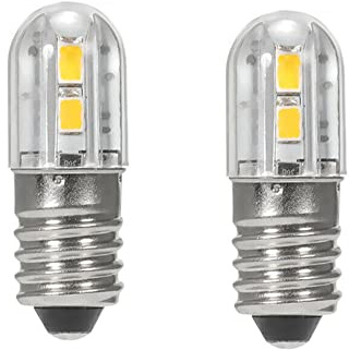ShuoHui Schraubsockel E10 LED - Ersatz Beleuchtung kalt Weiß Sparlampe - 6V 4 SMD Chips Gelbes Upgrade für Scheinwerfer Taschenlampen Taschenlampe (2)
