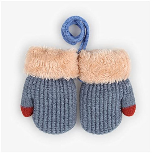 Weihnachtshandschuhe 1-3 Jahre Winter Warme Babyhandschuhe Dicke Plüsch Gestrickte Kinder Kinder Handschuhe Handschuhe Mäppern Weiche Baumwolle Mädchen Jungen Finger Mitte Weihnachtshandschuhe Kinder