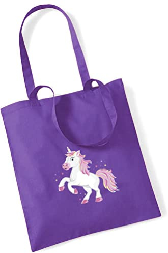 minimutz Jutebeutel bedruckt mit Einhorn | Stofftasche aus Baumwolle für Mädchen | Kinderbeutel Tragetasche für Krippe, Kindergarten, Schule | nachhaltig & umweltfreundlich