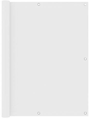 Camerina Balkon-Sichtschutz Weiß 120x600 cm Oxford-Gewebe Balkonschutz Sichtschutz Sicherheits-Sichtschutz