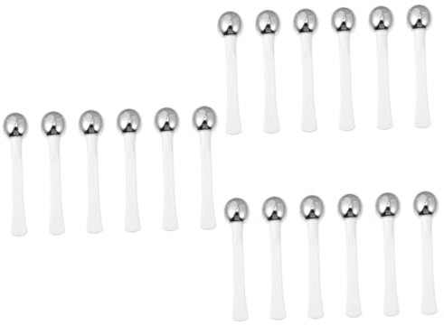 Ipetboom 18 Stk Augencremestift Für Augencreme Augencremelöffel Augencreme- -tool Augenmassagestab Augencremeroller Augenrollenserum Weiß Metall Pflege Schmierstäbchen