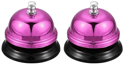 sourcing map Desk Bell, 65mm(2.56) Dinner Bell for Restaurants, Service, Rose Red