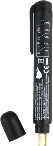 Hugfads Tester Liquido Freni, Penna di Prova Olio Freni, Test Fluido Freni Auto, Tester Liquido Freni con 5 LED Indicatore, Adatto per DOT3 DOT4 DOT5, Batteria Non Inclusa