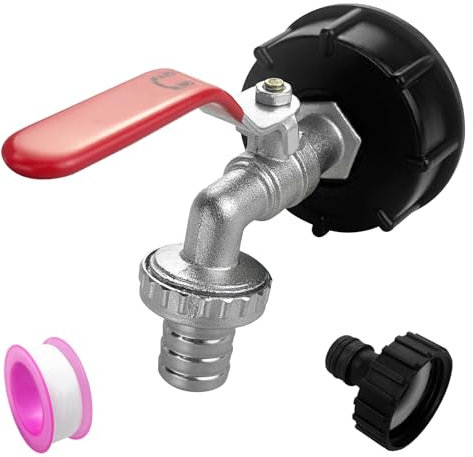 Gentpovth IBC Robinet Cuve,Vanne Cuve avec Adaptateur en Plastique 3/4,Adaptateur Robinet Tuyau Arrosage pour Robinets de jardin, Récupérateur eau de pluie,pour Jardin,Baril de Pluie