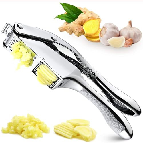 Knoblauchpresse, Multifunktionale Knoblauchpresse, Knoblauchpastenmaschine Aus Edelstahl Zum Extrahieren Von Mehr Knoblauch, Bequemer Griff, Leicht Zu Reinigendes KüChengeräT