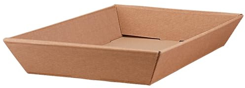 Geschenkkörbe offene Welle flach, Wellpappe, Natur, 33,6 x 19,6 x 5,3 cm, 25 Stück