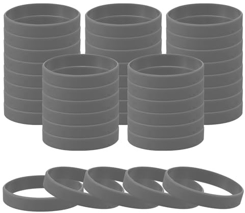 PATIKIL Rubber Bracelets, 60 Pcs Unisex Silicone Sports Wristbands for Sports Party Games Fashion Decorations Gray
