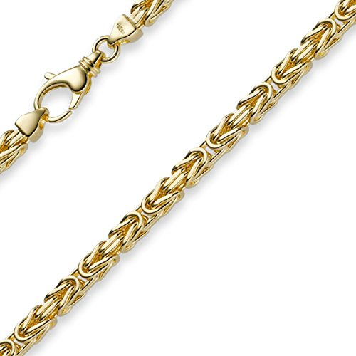 4mm Kette Halskette Königskette aus 585 Gold Gelbgold 55cm Herren Goldkette