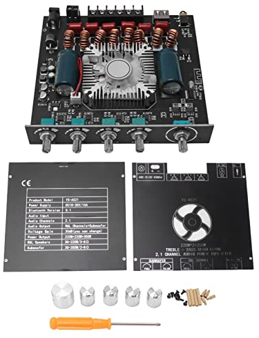 Gavigain 2.1-kanals Bluetooth-ljudsystem, Hi Fi-ljud, 220W + 350W Ström, USB, AUX-ingång, Smart App Control, Streaming för hemmabio, spel, TV