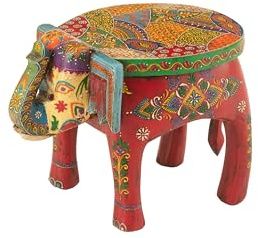 J-Line HOCKER Elefant DEHLI Mango Holz Mix