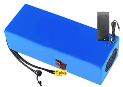 Batería Bicicleta Eléctrica 36V 50Ah Batería Iones Litio PVC Impermeable Batería De Alta Potencia con Cargador para 300W-1000W Motor T Plug,36V 50Ah