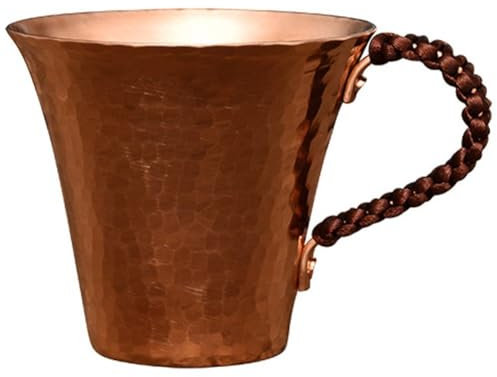 Glixoft Pure Copper Teacup, Moscow Mule Mug Hammered Coffee Mugs Matte Copper Cups Housewarming Gifts Water Cup for Cocktail Coffee Beer Milk