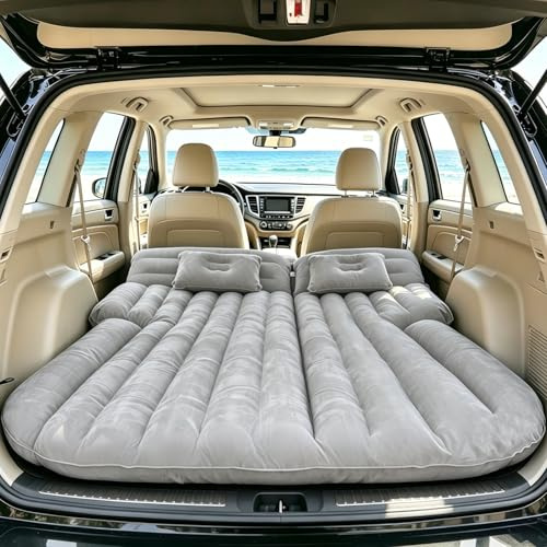 Icelus Materasso per auto SUV con pompa ad aria, 195 x 130 x 15 cm, gonfiabile, da campeggio, per sedile posteriore, per campeggio, attività all'aperto