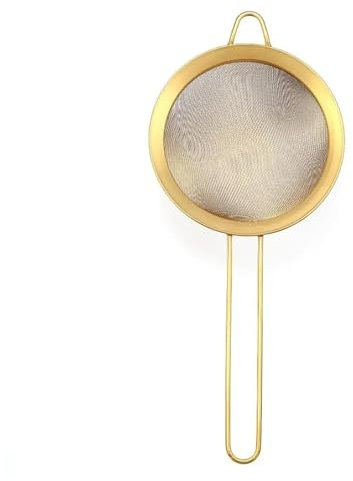 JHSDHYD Sieve Stainless Steel Fine Mesh Oil Filter Gold Flour Colander Flour Coffee Net Baking Tools(Gold-10cm)