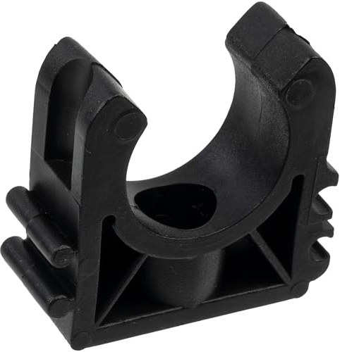 AERZETIX - Lote de 10 abrazaderas para fijación de tubos a la pared Ø25 mm | Soportes guía colgantes de plástico resistentes | fontanería, calefacción, electricidad, bricolaje