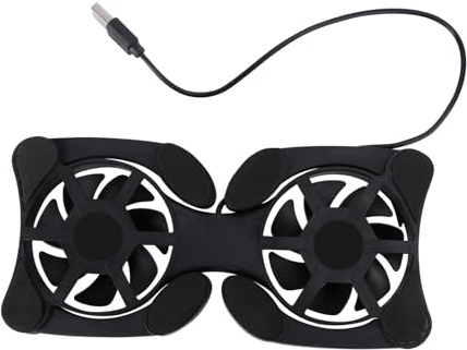 Operitacx Refroidisseur pour Ordinateur Portable Portable 2 Ventilateurs USB, Léger en ABS, Pliable et Antidérapant pour Bureau et Voyage